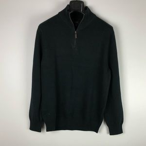 J. Crew, Black Cotton-Cashmere Half Zip Sweater, Men’s Large